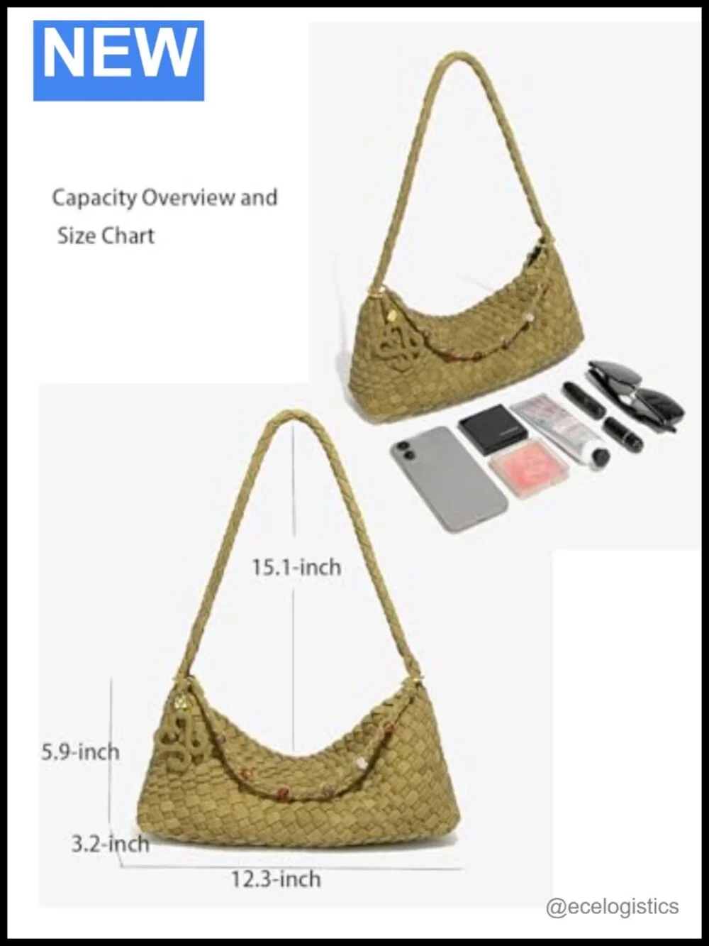Woven Suede Hobo Handbag Shoulder Bag Tote with Magnetic Closure